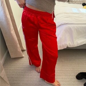 Aerie Red Pants with White Accents